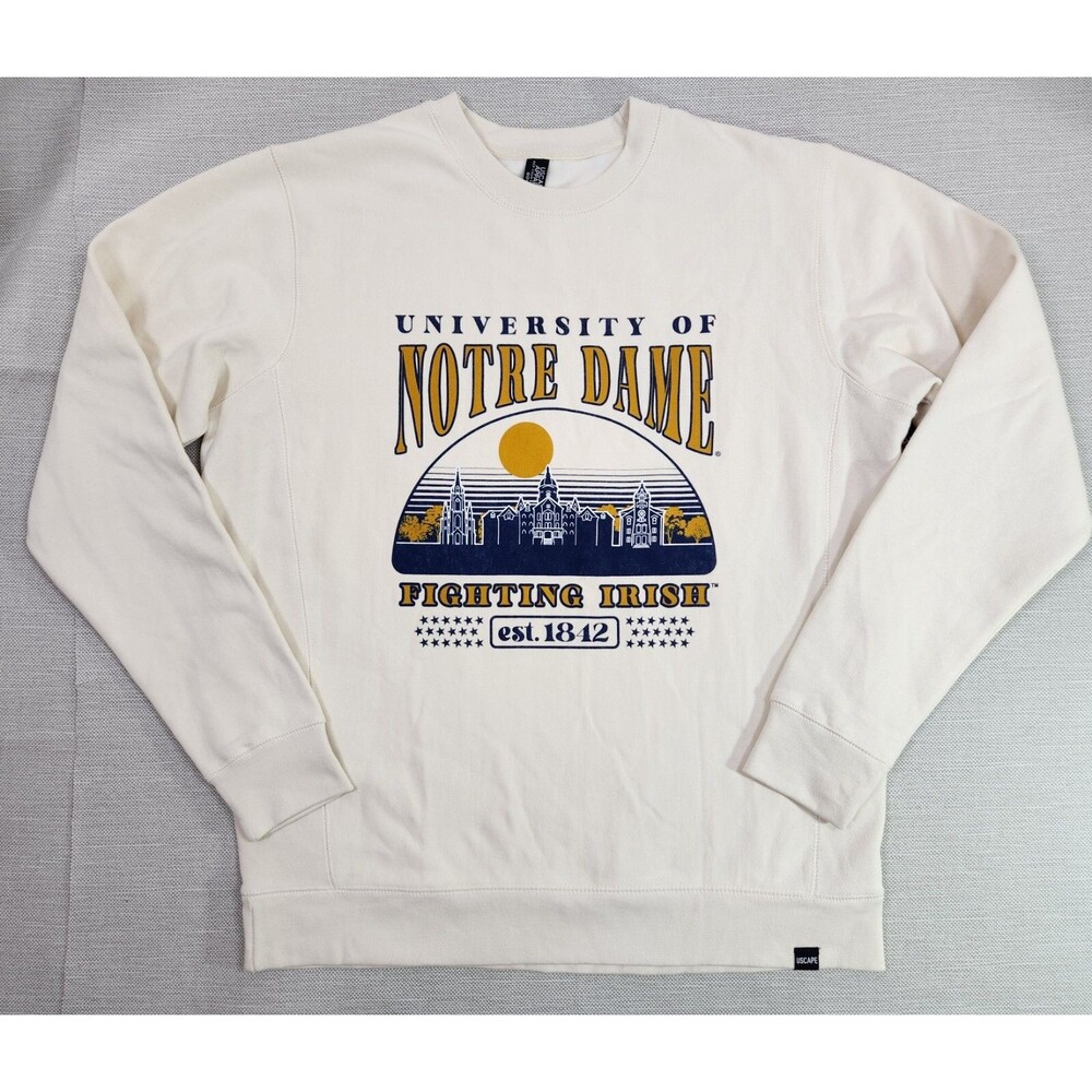 Uscape Apparel LG Ivory Sweatshirt University Of Notre Dame Fighting Irish Flaw